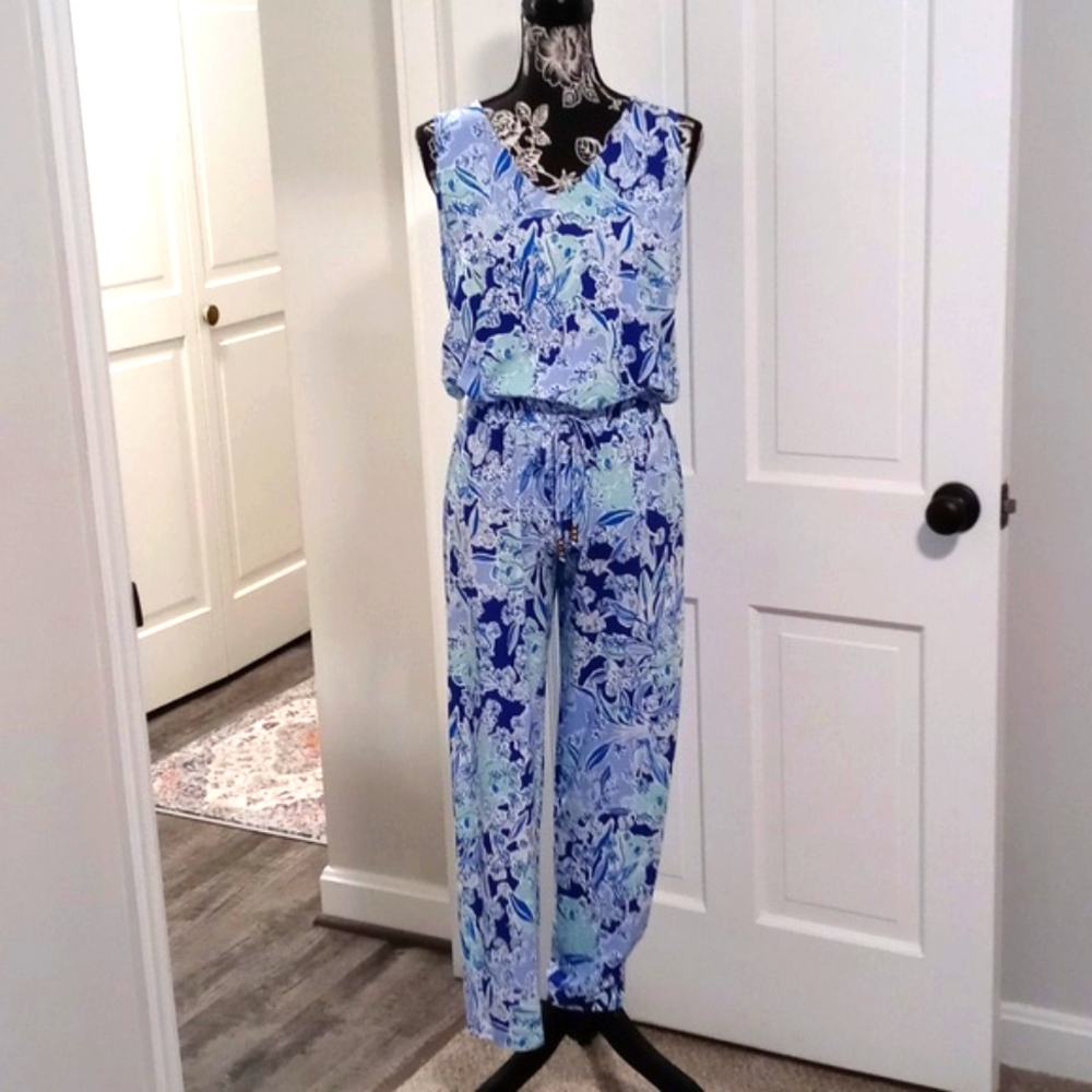 Lilly Pulitzer Blue and White Jumpsuit